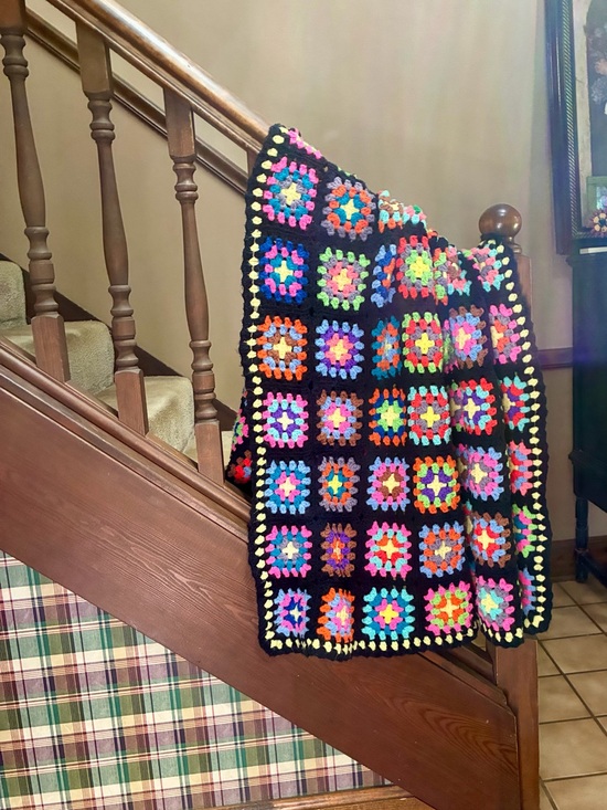 Handmade Other - Handmade Multicolor Crochet Granny Square Throw Blanket/Afgan